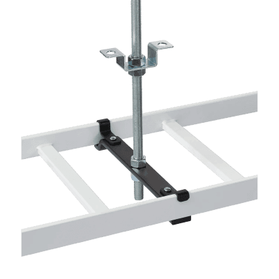Kit de Soporte Central para escalerilla con Ajuste 12.00 pulgadas de Acero Color Negro / Incluye Varilla Roscada y Brackets / Para instalacion a Techo LCSK12 HOFFMAN