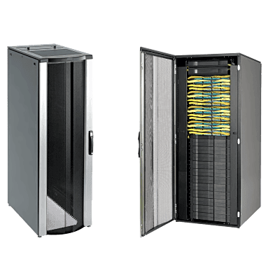 Gabinete Rack / 42 UR / 2000 x 800 x 1100 mm (78.7 x 31.5 x 43.3 ft) / Capacidad 1134 kg (2500 lb) / NEMA 12 / Con Organizadores de Cables