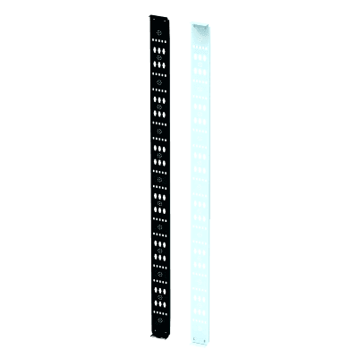 Organizador Vertical para Amarre de Cables / Acero Dulce / 2068 x 122 x 19 mm (81.4 x 4.8 x 0.75 in) / Negro Intenso RAL 9005 / Montaje sin Herramientas / Compatible con Accesorios de Gestión PS1CLP45UB HOFFMAN