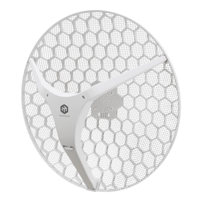 CPE Exterior Punto a Punto / Wi-Fi 6 / Antena 27 dBi / Alcance 30 km (98,425 ft) / PoE Pasivo 12-28V / IP66 / -40°C a 70°C LHG-5AXD-XL MIKROTIK