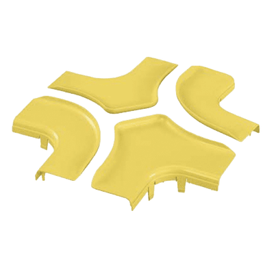 Tapa para Accesorio de 4 Vías Horizontal / Curvatura 90° / Radio 50.8 mm (2 in) / ABS / 368.3 mm (14.5 in) x 368.3 mm (14.5 in) / Amarillo
