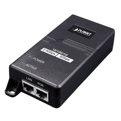Inyector PoE / 802.3af/at / 30 W / Puertos 10/100/1000Mbps/2.5G/5G / Alcance 100 m (328 ft)