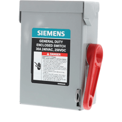 Interruptor de Seguridad / 240Vca / 3 Polos / 30 Amp / NEMA 1 / Sin Portafusibles / 0.91 kg