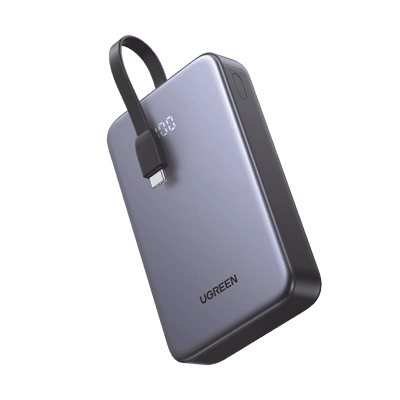 Power Bank / 20000 mAh (74 Wh) / Salida 30 W / Carga 3 Dispositivos Simultáneos / Pantalla LED Digital / Apto para Viaje Aéreo 45762 UGREEN