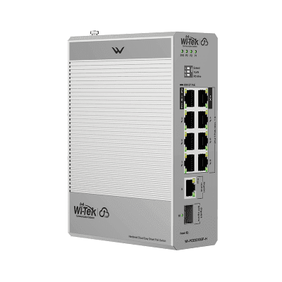 Switch Industrial PoE / 8 Puertos Gigabit PoE / 270W Budget / Uplink SFP / DIN-Rail / -30°C a 65°C / Fanless WI-PCES310GF-H WI-TEK