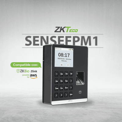 Terminal de Asistencia / Huella Digital y RFID / 500 Usuarios / Pantalla 2.8" / WiFi / ZKBio Zlink / USB SENSEFPM1 ZKTECO