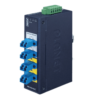 Switch Industrial Bypass de Fibra Óptica / Monomodo / Conector LC / 2 Canales / 0.5 dB Pérdida Máxima / 1.64 pies (0.5 m) Distancia Óptica IFB-244-SLC PLANET