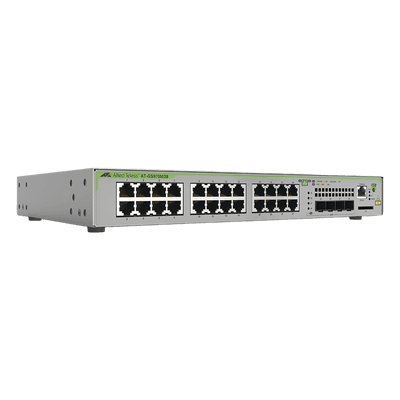 Switch Administrable Capa 3 / 24 Puertos 10/100/1000 Mbps / 4 SFP Gigabit / 56 Gbps Switching Fabric / 41.7 Mpps