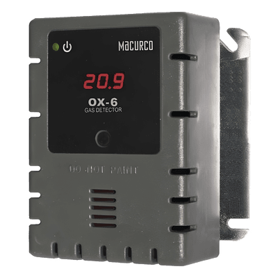 Detector y Controlador de Oxígeno / Rango 0-25% v/v O2 / Salida 4-20 mA / Cobertura 116.8 m² (1,257 sq ft) / Relé de Ventilador 5 A / UL 61010-1 ETL