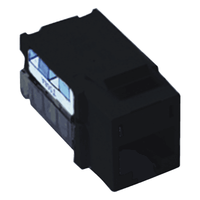 Jack RJ45 / Categoría 6 / 8 Conductores / Snap-In / Color Negro / Para Marco de 6 Puertos
