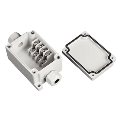 Caja de Conexión Exterior / 4 Líneas / IP66 / 110 VCA 3 A / -40 a +120 °C / 102 x 50 x 40 mm