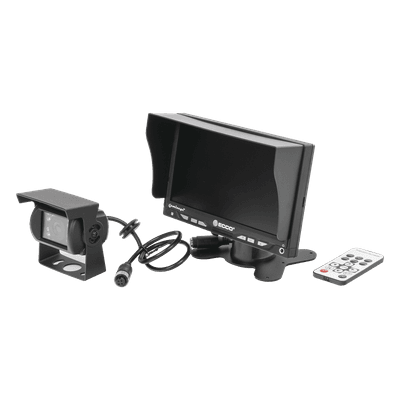 Sistema de Reversa Vehicular / Monitor LCD 7'' / Cámara CMOS IR 18 LEDs / Soporte Dual Cámara / Cable 20 m (65.6 ft)