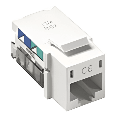 Jack RJ45 / Categoría 6 / 8 Conductores / Snap-In para Frame 6 Puertos / Color Blanco