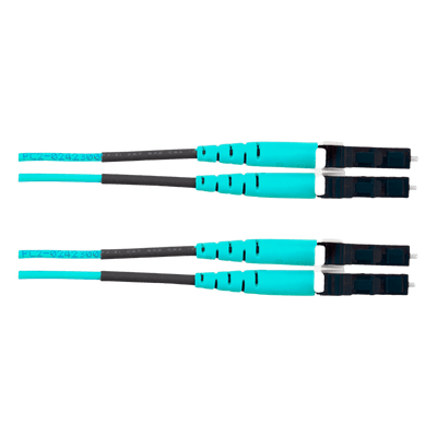 Jumper de Fibra Óptica / Multimodo OM4 50/125 μm / LC-LC Dúplex / OFNR Riser / 25 m (82 ft) / Color Aqua