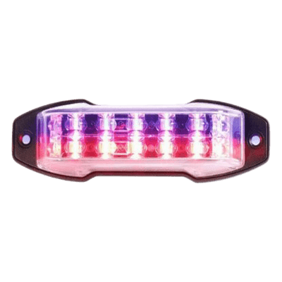 Luz perimetral de advertencia / 18 LED ámbar / 24 patrones programables / SAE J595 Clase I / California Title 13 / Ultra delgada