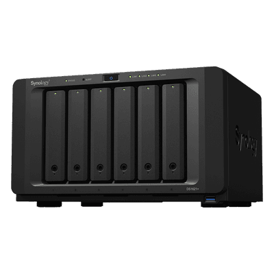 NAS de 6 Bahías / Procesador AMD Ryzen V1500B 4 Núcleos 2.2 GHz / 4 GB DDR4 ECC Expandible a 32 GB / Puerto 10GbE RJ-45 / Expansión a 16 Bahías / 2 Ranuras M.2 NVMe / RAID Híbrido