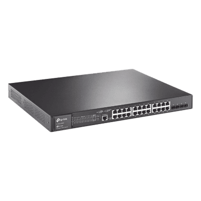 Switch PoE+ L2+ / 24 Puertos Gigabit / 4 Puertos SFP 1G / Presupuesto PoE 384W / Rendimiento 56 Gbps / Montaje en Rack