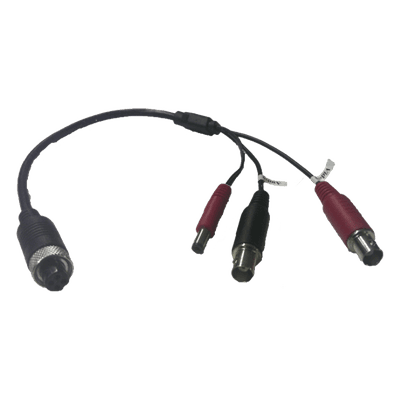 Cable Adaptador para Cámaras / Conector Aviación a BNC / Video y Audio BNC / Alimentación Integrada / 30 cm (11.8 in)