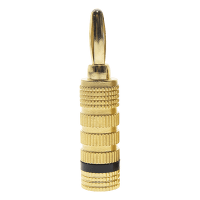 Conector Banana / Tipo Tornillo / Chapado en Oro / 12 AWG / Base Ancha Anticorto / 1 Pieza