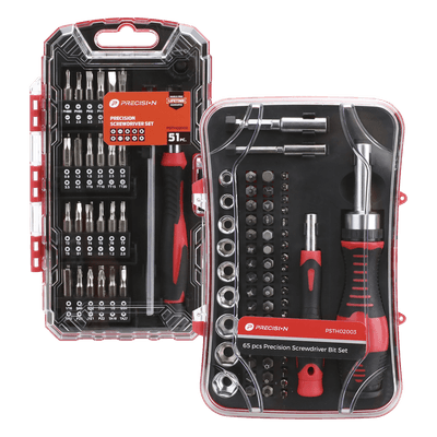 Kit de Herramientas de Precisión / 65 Piezas / Puntas CR-V / Desarmador Magnético / Extensión 15 cm (6 pulgadas)