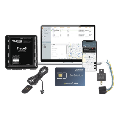 Kit de Localizador Vehicular 2G y 4G LTE Cat M1 / Rastreo GPS / Detección de Jammer / Control de Temperatura y Combustible / Registro de Conductores / Botón de Pánico / Relay / Datos 1 Año