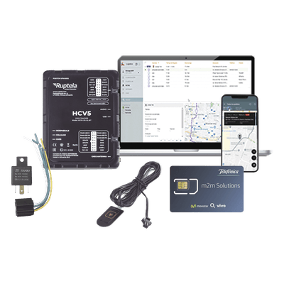 Kit de Localizador 4G LTE CAT-M1 / Incluye SIM con servicio de datos por 1 año / Botón SOS / Relé 12V / Protocolos CANbus FMS-J1708-J1939 / Parada automática por interferencias