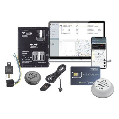 Kit Localizador 4G LTE / Anti-Jammer Ajustable / CAN Bus FMS-J1708-J1939 / Paro Motor Automático / Bluetooth / 1 Año Datos