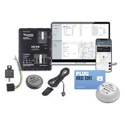 Kit de Localizador 4G LTE / Anti-Jammer Ajustable / CANbus FMS-J1708-J1939 / Bluetooth-RS232 / Botón SOS / Paro de Motor / 98.4 ft Cable