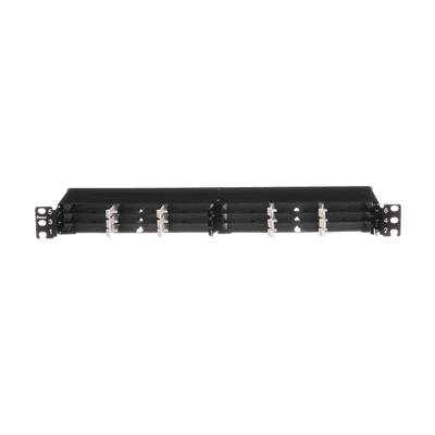 Panel de Distribución de Fibra Óptica / 1 UR / 19" / 144 Fibras / 18 Cassettes HD Flex / 4 Espacios / 1.72" (43.7 mm) Alto