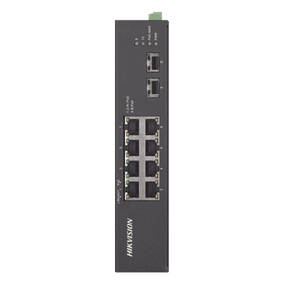 Switch Industrial No Administrable / 8 Puertos Gigabit PoE+ / 2 Puertos SFP / 120 W / 48-57 VCD / 984 Pies de Alcance
