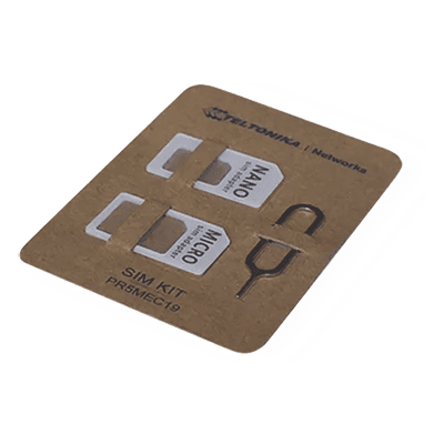 Kit de Adaptador SIM / Cartón Kraft Ecológico / Aguja Acero Inoxidable 0,60 mm / Adaptadores Nano y Micro SIM / Peso 1 g