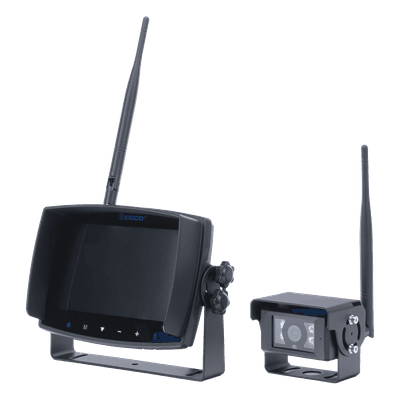 Sistema de Reversa Inalámbrico / Monitor Táctil 7" / Cámara IR CMOS / 2.4 GHz / 4 Canales / Grabación SD