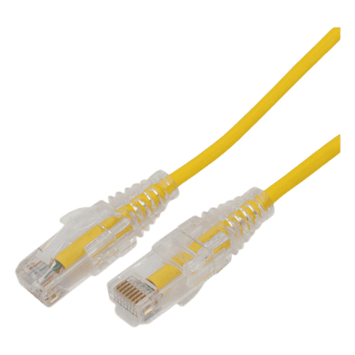 Cable de Parcheo Slim UTP Cat6A / 2 m (6.56 ft) / 28 AWG / Amarillo / RJ45 Chapado en Oro