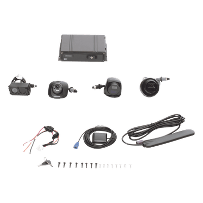 Kit DVR Móvil / 4 Canales TURBOHD 1080P / 4G y GPS Integrados / Almacenamiento Dual SD 512 GB / IP68