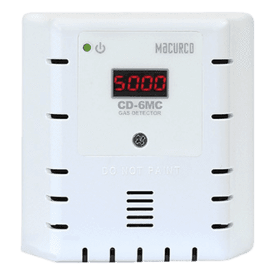 Detector, Controlador y Transductor de CO2 / 0 a 2000 ppm / Doble Relevador 5 A y 0.5 A / Salida 4-20 mA / Montaje Caja 4 x 4