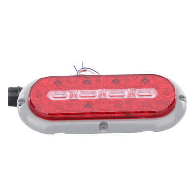 Luz LED Ovalada Trasera / 18 LED / Rojo/Blanco/Ámbar / 7.5 Pulgadas / 69 Patrones de Destello / IP67 / 12-24 V / Perfil Bajo