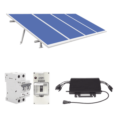 Kit Solar Interconexión / 1.8 kW Pico / 220 Vca / Microinversor 2 kW / 4 Módulos 450 W / Montaje y Protecciones Incluidos