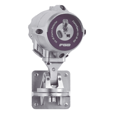 Detector de Flama UV/IR / Respuesta 5 ms / Alcance 60 m (196.9 ft) / Doble Espectro / Salidas 4-20 mA Modbus RS-485 / IP66/IP68 / -55 a +85 °C