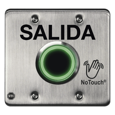 Botón de Salida NoTouch IR / Acero Inoxidable 304 / Salida Doble / Pestillo 0.5-20 s / LED Bicolor / Contacto Seco Tipo C