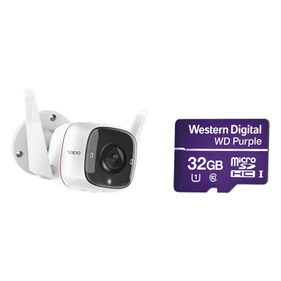 Kit de Cámara IP Wi-Fi / 2 Megapixel / Full HD 1080p / Audio Bidireccional / Detección de Movimiento / Micro SD 32 GB