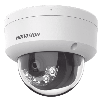 Cámara Domo IP / 2 Megapixel / Dual Light 30 m (98.4 ft) / Lente 2.8 mm / 103° / IK08 / IP67 / PoE / Micro SD 512 GB