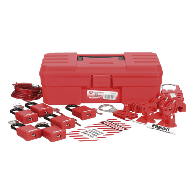 Kit de Bloqueo LOTO para Contratistas / 6 Candados No Conductores / 15 Etiquetas Seguridad / Bolso 5.0' x 3.5' x 11.0' (16.4 x 11.5 x 36.1 ft equivalente aproximado: 1.52 x 1.07 x 3.35 m)