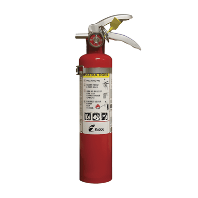 Extintor desechable / Polvo químico seco multipropósito / Clase A-B-C / 2.5 lb / Alcance 3 a 4.6 m / UL-DOT-USCG