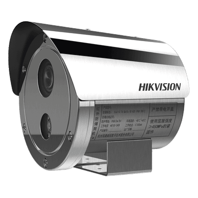 Cámara Bala IP / 4 Megapixel / Lente Motorizado 2.8 a 12 mm / Anticorrosión SUS304 / Antiexplosión ATEX-IECEx / IR 50 m (164 ft) / WDR 120 dB / IP68 / PoE