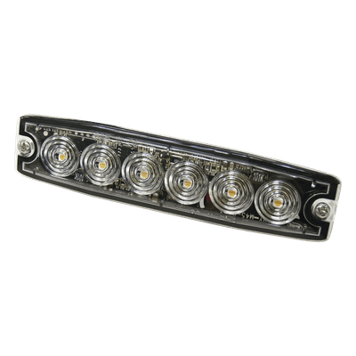 Luz Auxiliar LED / 6 LED / Ámbar / Multivoltaje 12~24 VCD / IP68 / SAE Clase 1 / Perfil Ultra Bajo