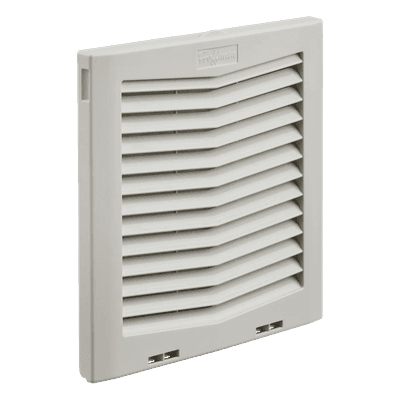 Rejilla de Escape con Filtro / IP54 / Flujo 484 CFM / Instalación Click-Fit / 10 in (254 mm) / Plástico RAL 7035