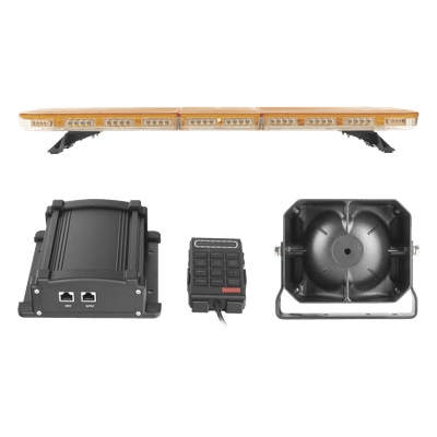 Kit de Señalización Industrial / Barra LED 118 cm (46.5 in) / 88 LED Hyperlux / Sirena 100 W / 45 Patrones Programables / Ámbar
