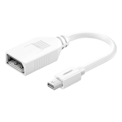 Adaptador Mini DisplayPort Macho a DisplayPort Hembra / Thunderbolt 2 / DP 1.2 / 4K@60Hz / 15 cm (0.49 ft) / Blanco