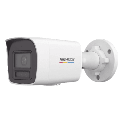 Cámara Bala IP / 4 Megapixel / Dual Light 30 m (98.4 ft) / Lente 2.8 mm / AcuSense / IP67 / PoE / Micrófono