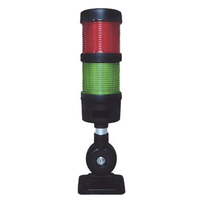 Torre LED Indicadora de Estado / 2 Niveles Rojo y Verde / Buzzer 85 dB / Voltaje Universal 110-240 VCA / Montaje 60 mm